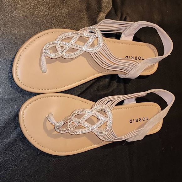 Torrid Womens Tan Embellished Sandals 10 - Picture 1 of 3